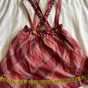 Matilda Jane Girl Size 8 Plaid Skirt Brushed Flannel Overall Plaid